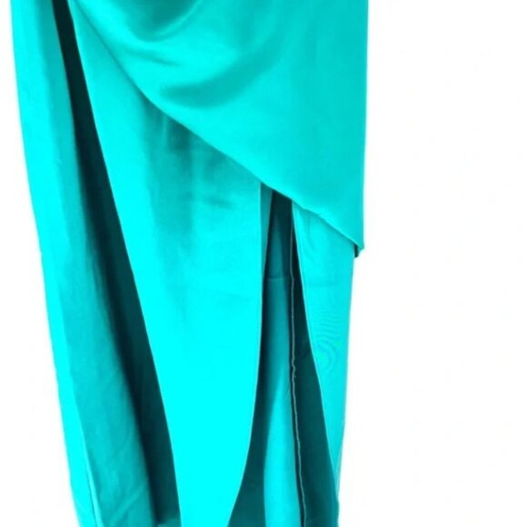 Asos Design One Shoulder Drape Bodice Detail Satin Midi Dress - US 10 - Picture 4 of 7